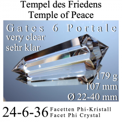 Temple of Peace 6 Gate Phi Crystal 24-6-36 Facets