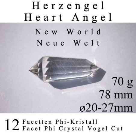Heart Angel 12 Facet Phi Crystal 70g Vogel Cut