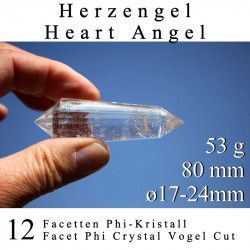 Herzengel 12 Facetten Phi-Kristall 53g Vogel Cut