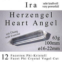 Herzengel 12 Facetten Phi-Kristall Ira - sehr kraftvoll Vogel Cut