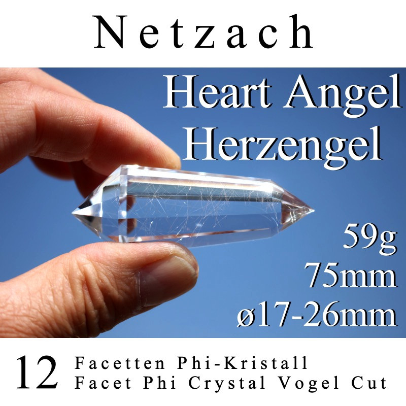 Heart Angel 12 Facet Phi Crystal Netzach Vogel Cut