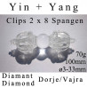 Phi Diamant Dorje Yin + Yang 2 x 8 Spangen Vogel Cut
