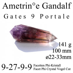 Ametrin Gandalf 9 Portale Phi-Kristall 141g Vogel Cut
