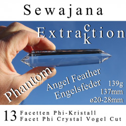 Sewajana 13 Facetten Phi-Kristall mit Phantom Vogel Cut Engelsfeder