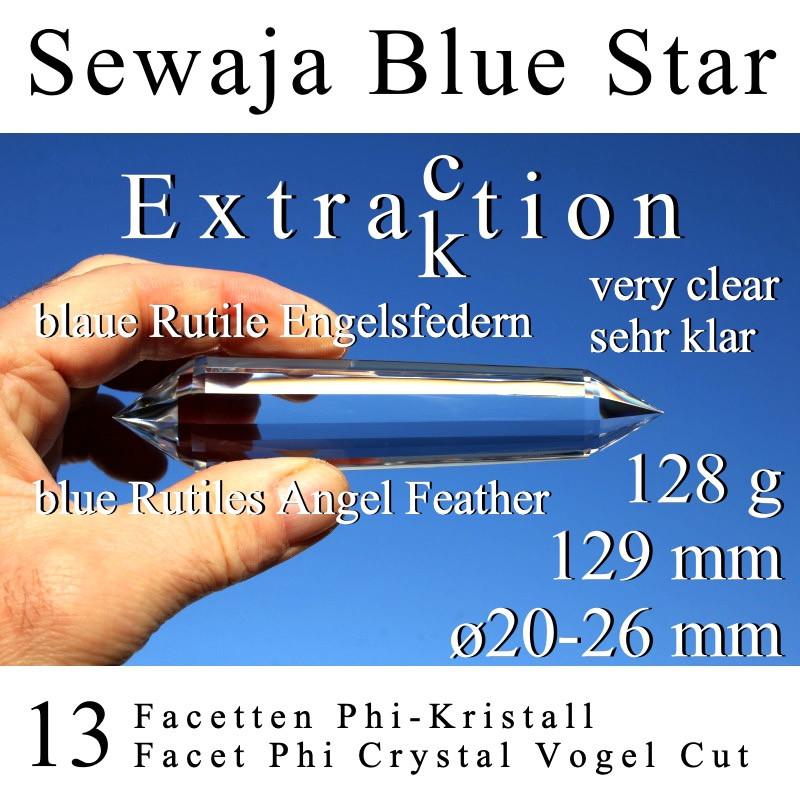 Sewaja Blue Star 13 Facetten Phi-Kristall Engelsfeder Vogel Cut