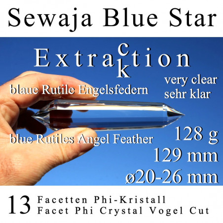 Sewaja Blue Star 13 Facet Phi Crystal Angel Feather Vogel Cut