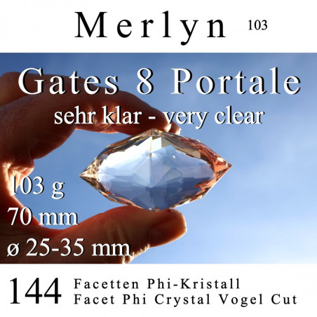 Merlyn 144 Facet Phi Crystal 103g Vogel Cut