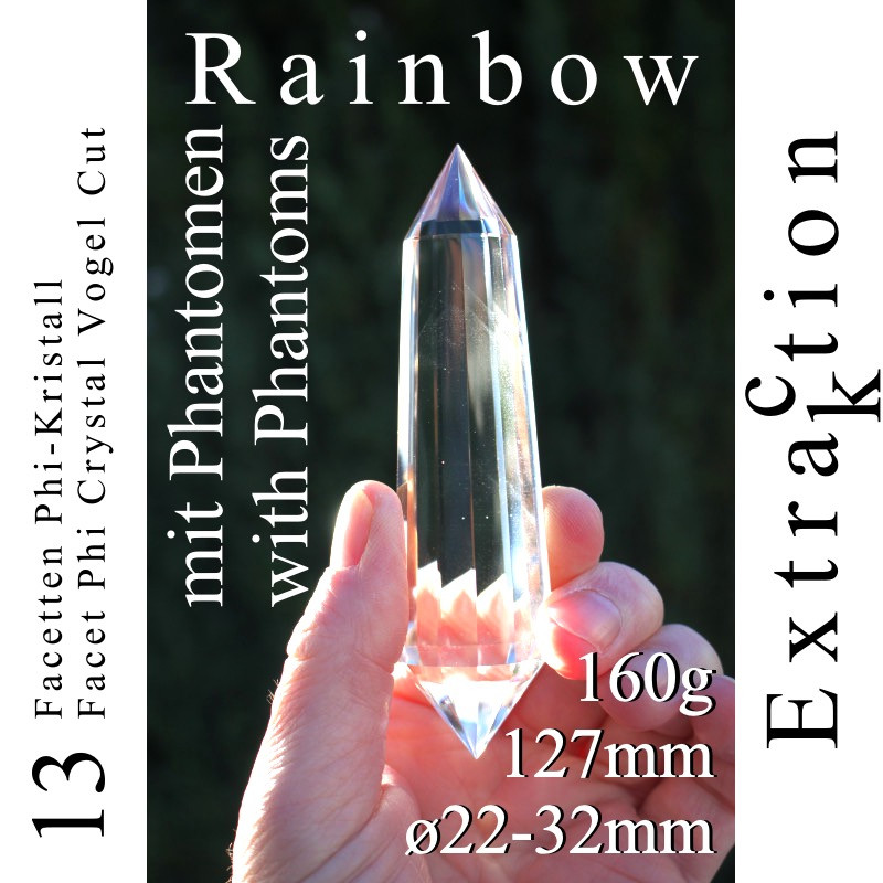Rainbow 13 Facetten Phi-Kristall mit Phantomen Vogel Cut Extraktion
