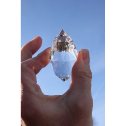Angel Feather Merlyn 144 Facet Phi Crystal with Blue Rutiles