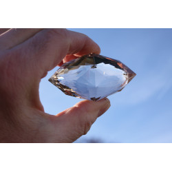 Vogel Cut Merlyn the Bard Smoky Quartz 144 Facet Phi Crystal