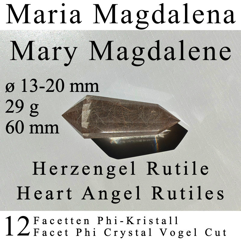 Maria Magdalena Herzengel 12 Facetten Phi-Kristall Vogel Cut