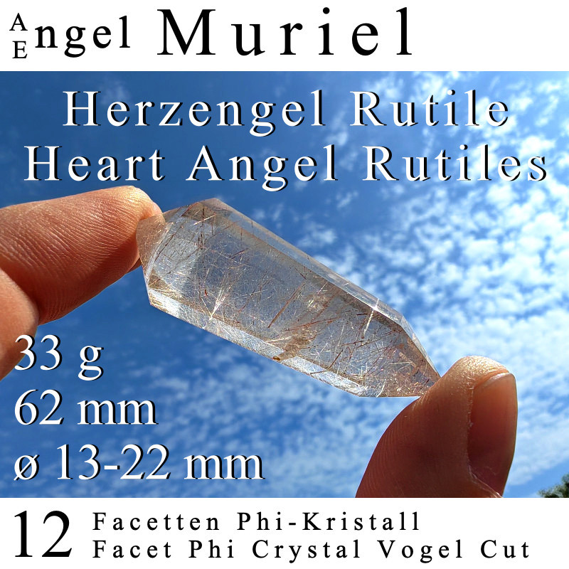 Muriel Herzengel 12 Facetten Phi-Kristall Vogel Cut