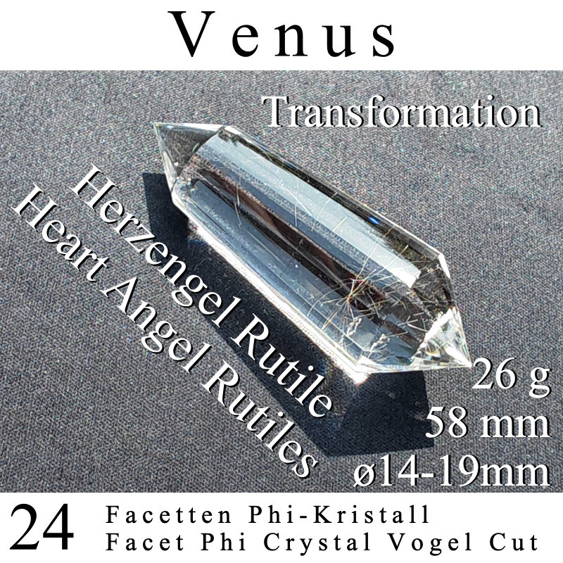 Venus Herzengel 24 Facetten Phi-Kristall Vogel Cut
