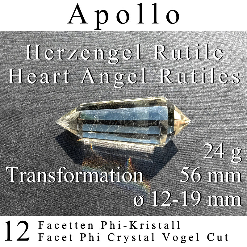 Apollo Herzengel 12 Facetten Phi-Kristall Vogel Cut