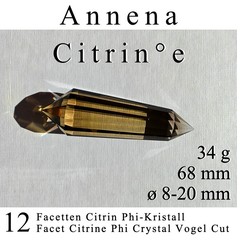 12 Facetten Citrin Phi-Kristall Annena Vogel Cut