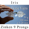 Iris Phi Diamant Dorje mit 9 Zinken Vogel Cut