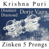 Krishna Puri Phi Diamant Dorje / Vajra mit 5 Zinken Vogel Cut