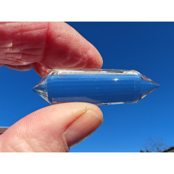 Ariela Engelsfeder 24 Facetten Vogel Cut Phi-Kristall mit blauen Rutil