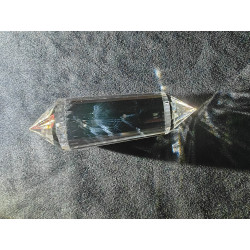 Ariela Engelsfeder 24 Facetten Vogel Cut Phi-Kristall mit blauen Rutil