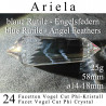 Ariela Engelsfeder 24 Facetten Vogel Cut Phi-Kristall mit blauen Rutilen