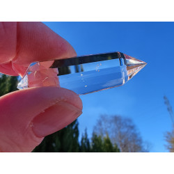 Iriana Angel Feather 12 Facet Vogel Cut Phi Crystal with Blue Rutiles