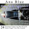 Ana Blue Engelsfeder 24 Facetten Vogel Cut Phi-Kristall mit blauen Rutilen