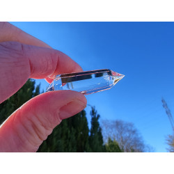 Ashtra Engelsfeder 12 Facetten Vogel Cut Phi-Kristall blaue Rutile