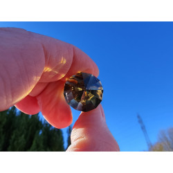 Trisana 12 Facetten Citrin Vogel Cut Phi-Kristall mit Phantomen