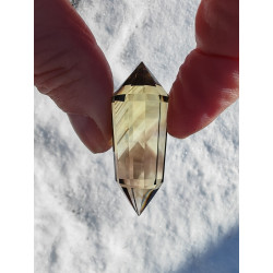 Trisana 12 Facetten Citrin Vogel Cut Phi-Kristall mit Phantomen