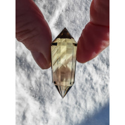 Trisana 12 Facetten Citrin Vogel Cut Phi-Kristall mit Phantomen