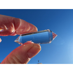 Thachi Engelsfeder 24 Facetten Vogel Cut Phi-Kristall blaue Rutile