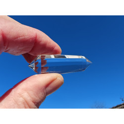 Ira Engelsfeder 12 Facetten Vogel Cut Phi-Kristall blaue Rutile