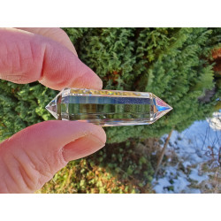 Ira Engelsfeder 12 Facetten Vogel Cut Phi-Kristall blaue Rutile