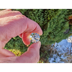 Ira Engelsfeder 12 Facetten Vogel Cut Phi-Kristall blaue Rutile