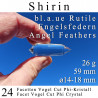 Shirin Engelsfeder 24 Facetten Vogel Cut Phi-Kristall mit blauen Rutilen