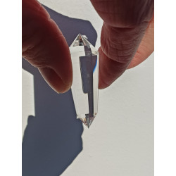 Ramadas Angel Feather 12 Facet Vogel Cut Phi Crystal with Blue Rutiles