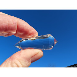 Goldamur Engelsfeder 24 Facetten Vogel Cut Phi-Kristall blaue Rutile