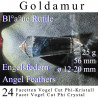 Goldamur Angel Feather 24 Facet Vogel Cut Phi Crystal with Blue Rutiles