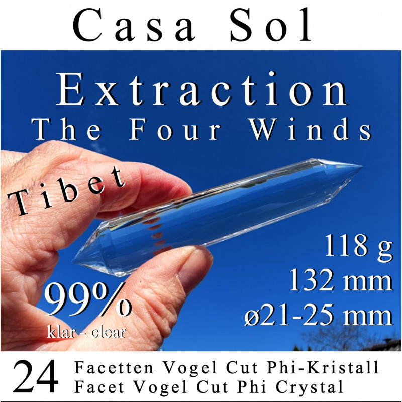 Casa Sol 24 Facetten Vogel Cut Phi-Kristall The Four Winds Extraktion