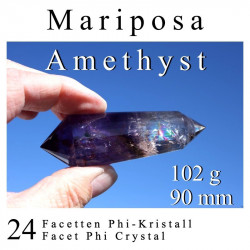 Mariposa Regenbogen Amethyst 24 Facetten Phi-Kristall