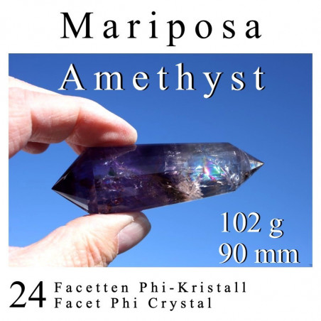 Mariposa Regenbogen Amethyst 24 Facetten Phi-Kristall