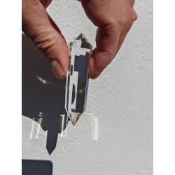 Fee Crystal Light 13 Facetten Vogel Cut Phi-Kristall blaue Rutile