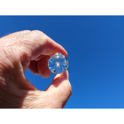 Omega 13 Facetten Vogel Cut Phi-Kristall blaue Rutile