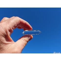 Odin 12 Facetten Vogel Cut Phi-Kristall mit blauen Rutilen