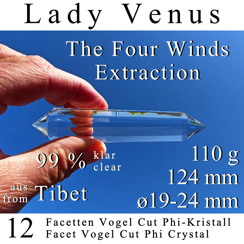 Lady Venus 12 Facetten Vogel Cut Phi-Kristall The Four Winds