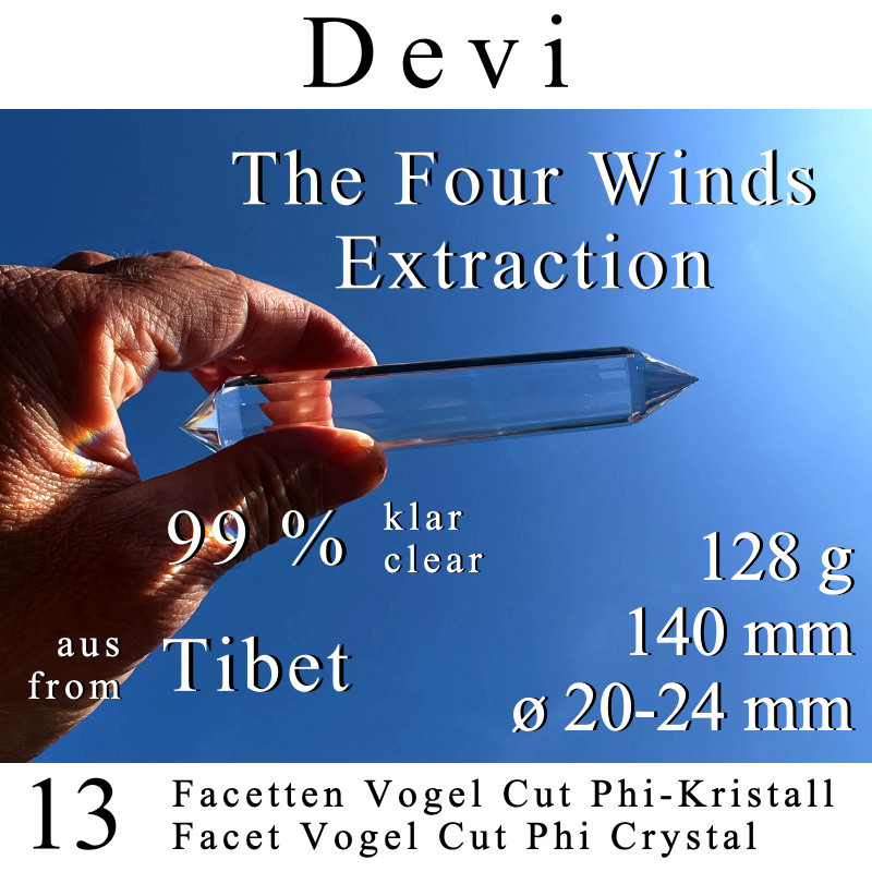 Devi 13 Facetten Vogel Cut Phi-Kristall The Four Winds Extraktion