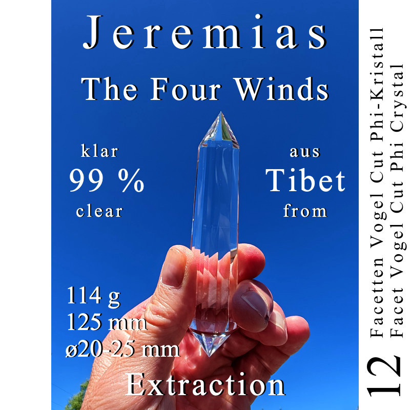 Jeremias 12 Facetten Vogel Cut Phi-Kristall The Four Winds