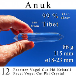 Anuk 12 Facetten Vogel Cut Phi-Kristall