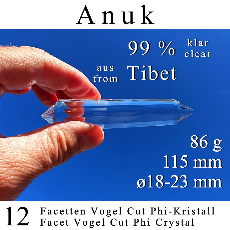 Anuk 12 Facetten Vogel Cut Phi-Kristall
