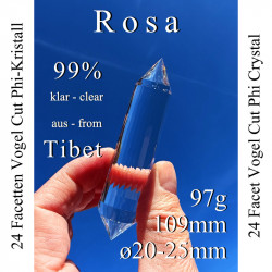 Rosa 24 Facetten Vogel Cut Phi-Kristall